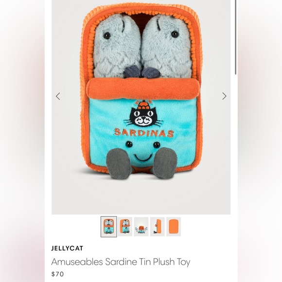 Jellycat Other - Jellycat Amuseables Sardine Tin Plush in Orange and Blue